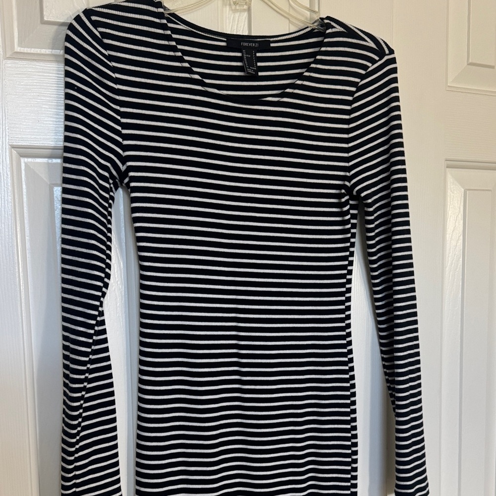 Forever 21 Monochrome Striped Midi Dress